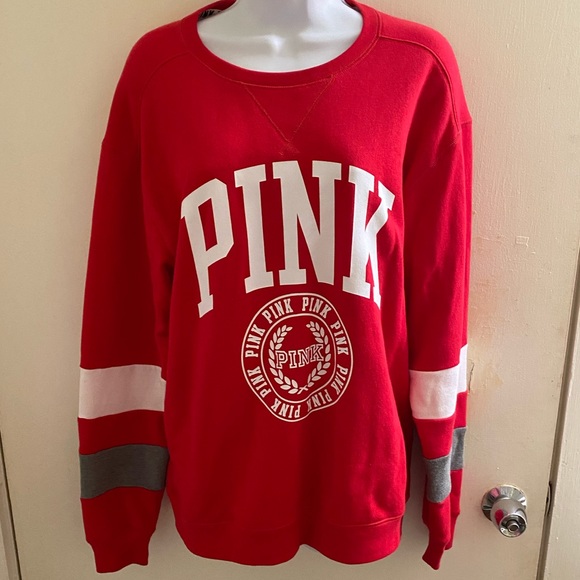 PINK Victoria's Secret Tops - VS Pink red campus sweatshirt small